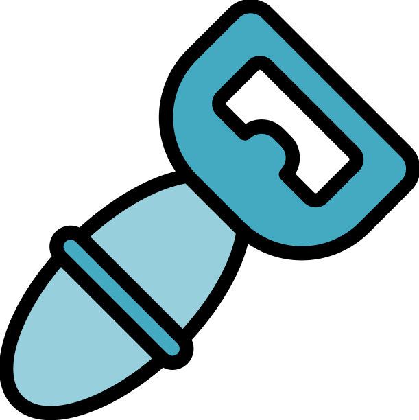 家用开瓶器图标颜色轮廓图片下载