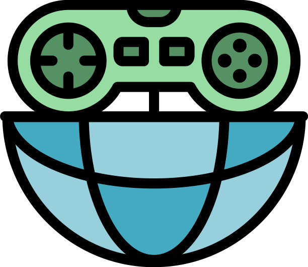 全球游戏操纵杆图标颜色轮廓图片下载