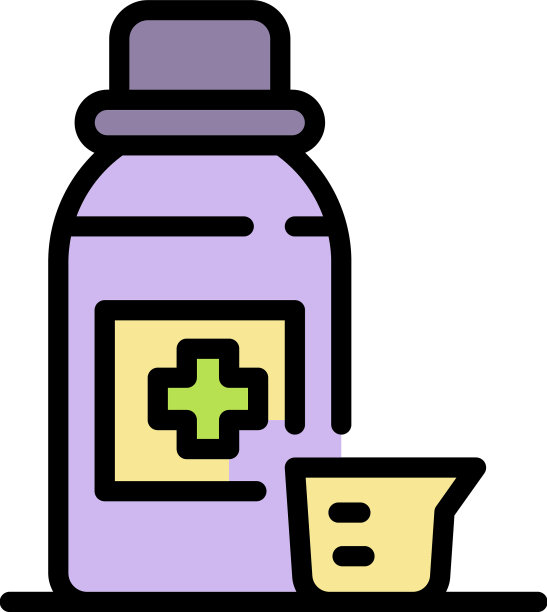 保健糖浆图标颜色轮廓图片下载