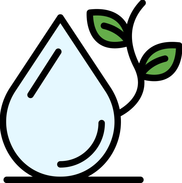 Drop和twig图标颜色轮廓图片下载