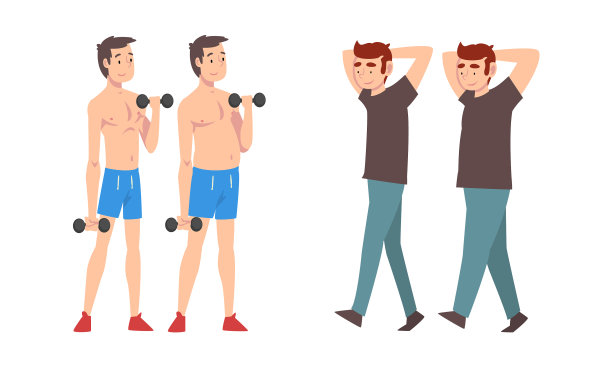 肥胖和苗条的男人减肥前后图片下载