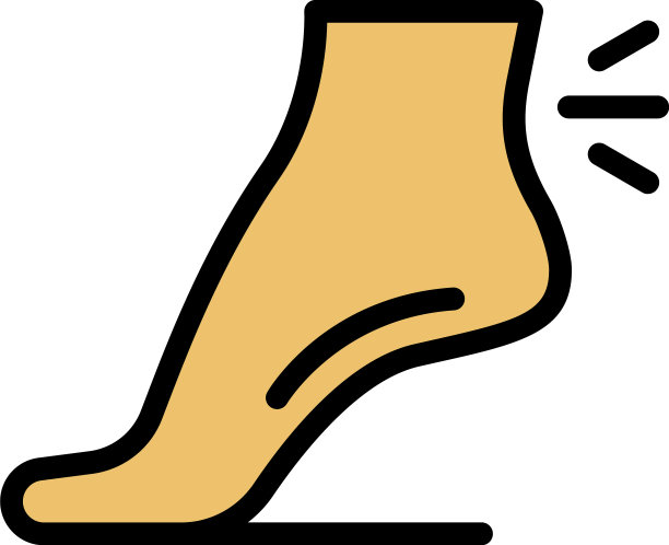 关节痛腿图标颜色轮廓图片下载