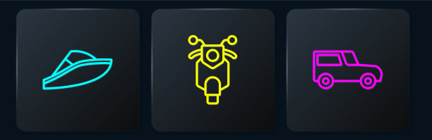 设线、快艇、摩托车、黑色广场图片下载