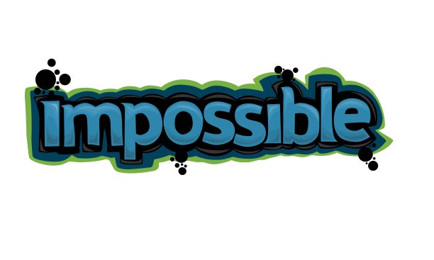 不可能在白色背景上写涂鸦设计图片下载