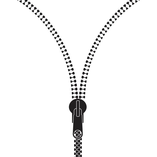 拉链图标孤立在白色背景，矢量插图图片下载