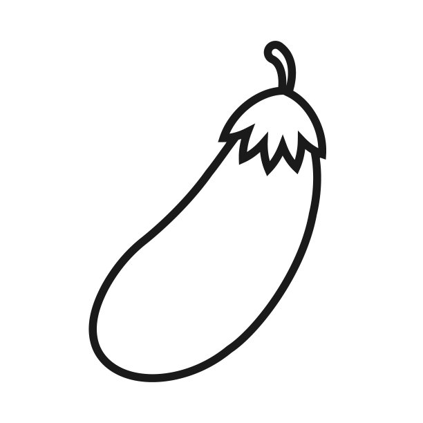 茄子形状图标。蔬菜的象征。水果的剪影。食品标志。矢量插图形象。孤立在白色背景上。图片下载