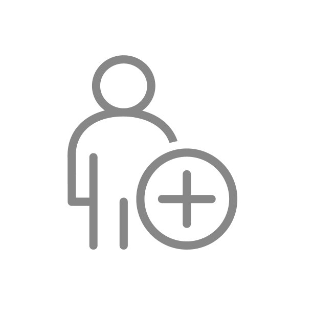 带有加号线图标的男人轮廓。添加用户、客户符号图片下载