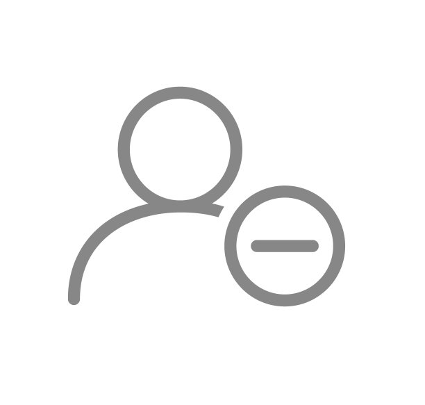 用户配置文件与减号线图标。被拒绝的客户，取消关注符号图片下载