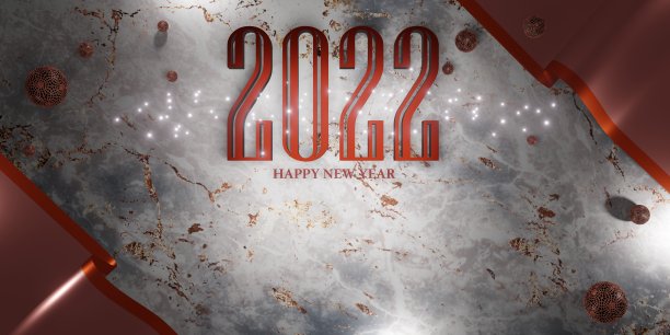 新年快乐2022年圣诞节和新年背景3d插图图片下载