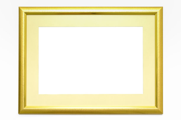 金色复古框架，金色框架路易斯孤立在白色背景上图片下载