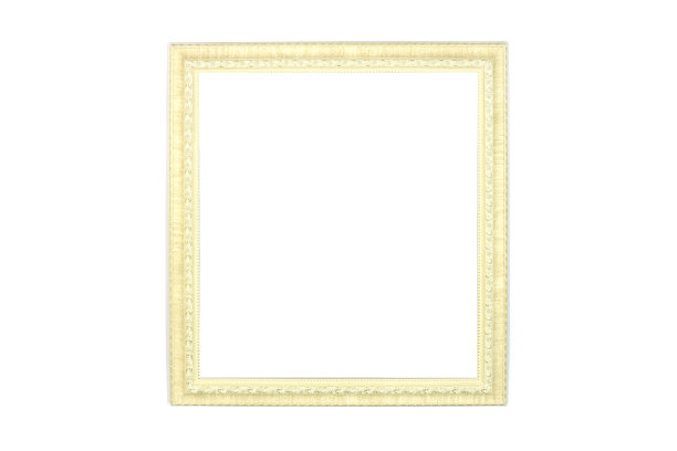 金色复古框架，金色框架路易斯孤立在白色背景上图片下载