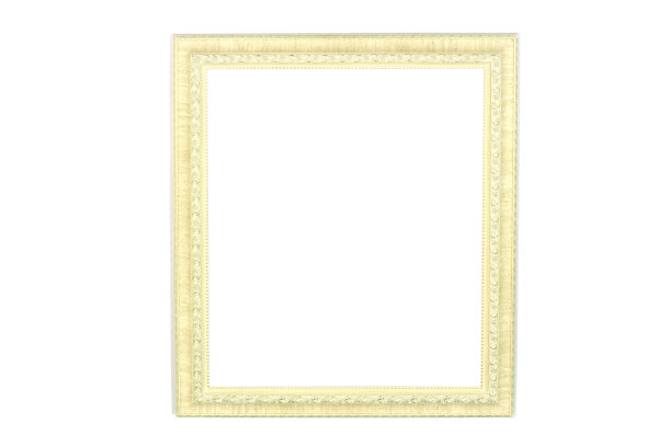 金色复古框架，金色框架路易斯孤立在白色背景上图片下载
