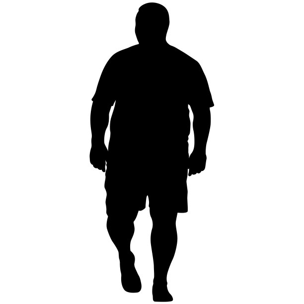 黑色剪影大男人在白色背景图片下载