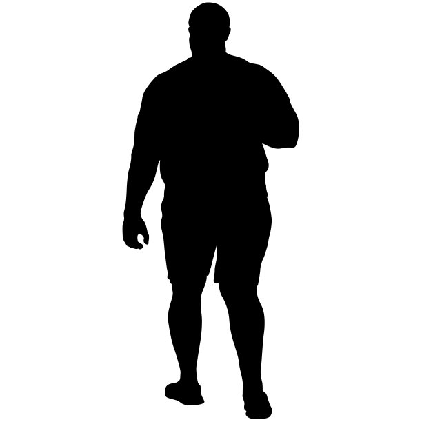 黑色剪影大男人在白色背景图片下载