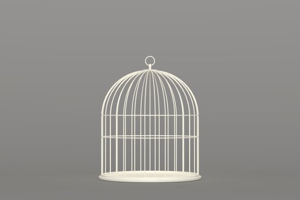 灰色的空鸟笼图片下载
