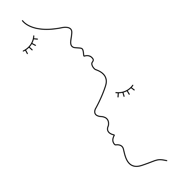 两面线插图。夫妇在爱。图片下载