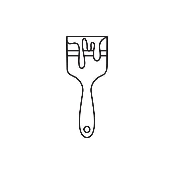 画笔图标矢量在平面风格，为网站和移动应用程序的符号，矢量插图图片下载