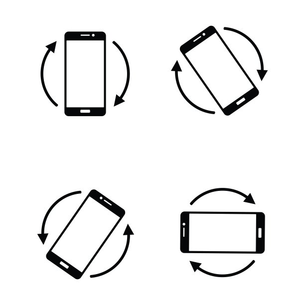旋转智能手机图标在平面风格。移动屏幕旋转矢量插图隔离在白色背景上。图片下载