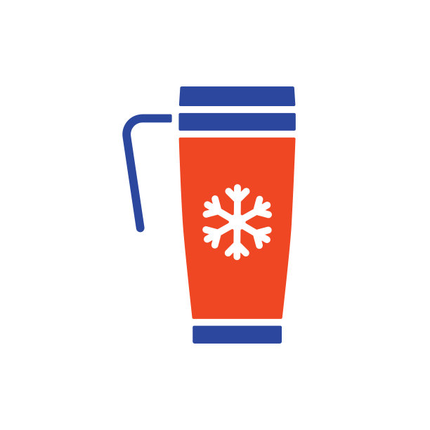 旅行热杯矢量图标。冬天的标志图片下载
