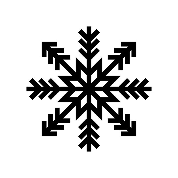 雪花图标。黑色的轮廓剪影。矢量平面图形插图。在白色背景上孤立的物体。隔离。图片下载