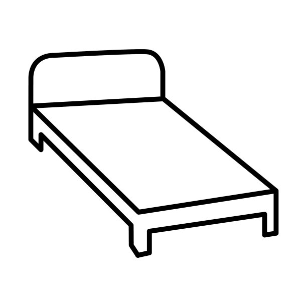 医院线床矢量图标插图和交叉隔离上的白色图片下载