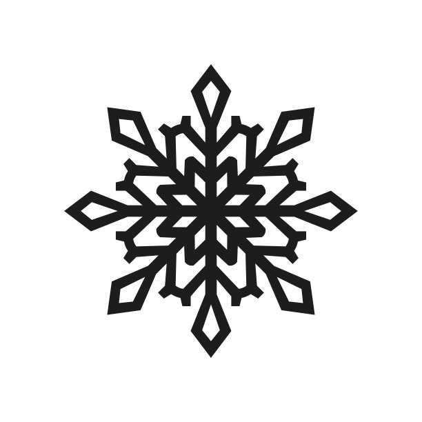 雪花图标。黑色的轮廓。矢量图。白色背景上的孤立物体。隔离。图片下载