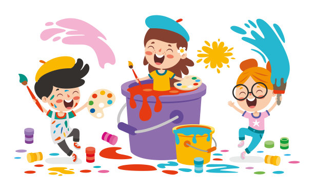 有趣的孩子着色和绘画图片下载