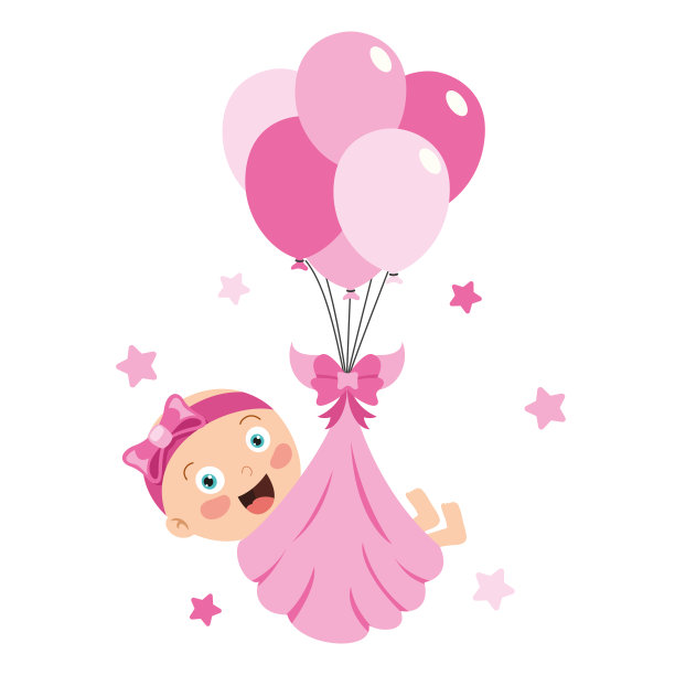 一个新生婴儿的卡通形象图片下载