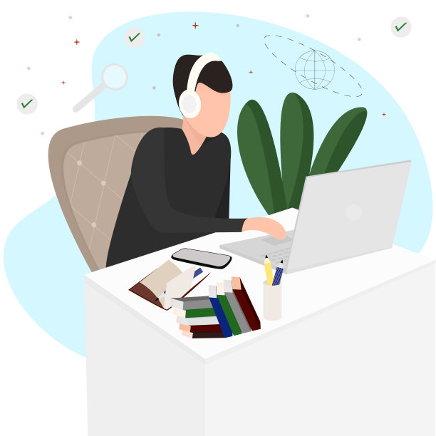 在网上学习或工作的人图片下载