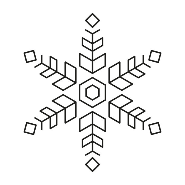 雪花图标从圣诞节和冬季图标包对称设计图片下载