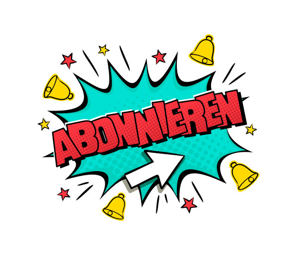 流行艺术订阅标志。德语翻译:订阅。图片下载
