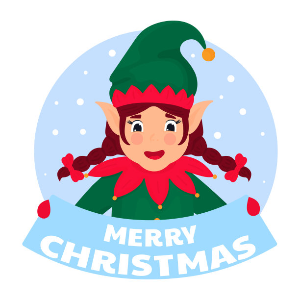 有趣的小精灵正举着一个牌子，上面写着圣诞快乐图片下载