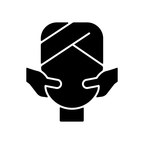 面部按摩黑色字形图标图片下载