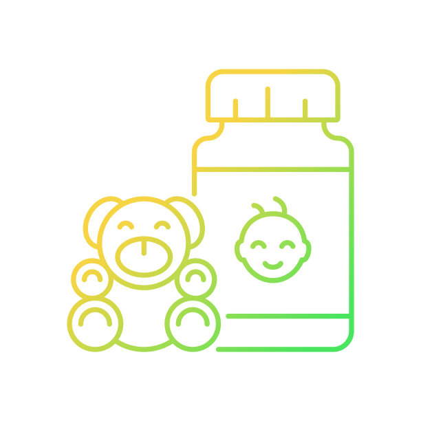 儿童成长补充梯度线性矢量图标图片下载