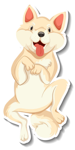 狗卡通人物贴纸模板图片下载