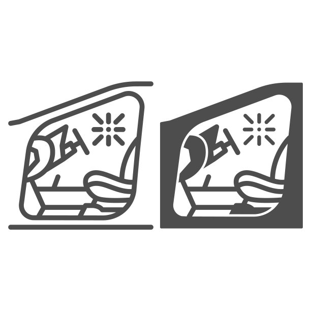 汽车内饰化学清洗线和固体图标，干洗概念，汽车舱洗矢量标志在白色背景，轮廓风格图标为移动概念和网页设计。矢量图形。图片下载