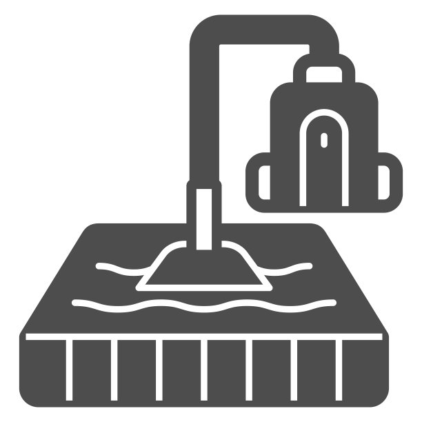 清洁床垫与真空吸尘器固体图标，清洁概念，床hoovering矢量标志在白色背景，字形风格图标的移动概念和网页设计。矢量图形。图片下载