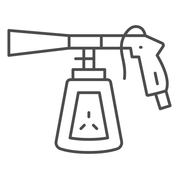 粉碎机与清洗剂细线图标，干洗概念，化学洗涤矢量标志在白色背景上，轮廓风格图标为移动概念和网页设计。矢量图形。图片下载