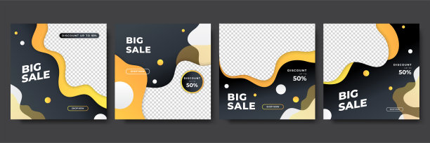 广场模板设置横幅促销，介绍，传单，海报，邀请。网页横幅模板大和mega销售与几何元素和照片学院。矢量插图。图片下载