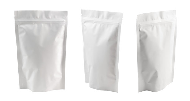 白色背景上的站立袋。图片下载