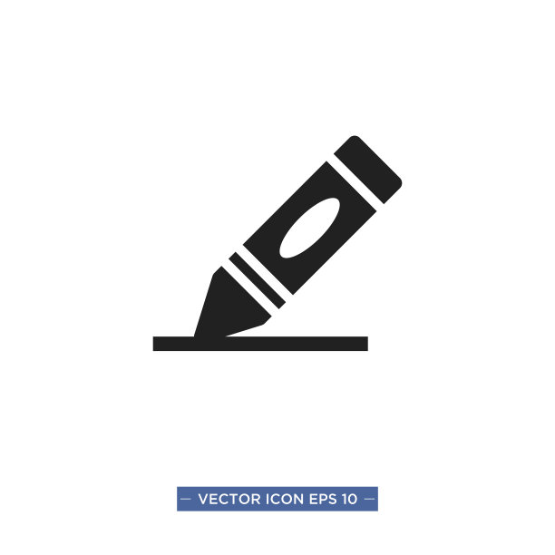 蜡笔图标矢量插图图片下载