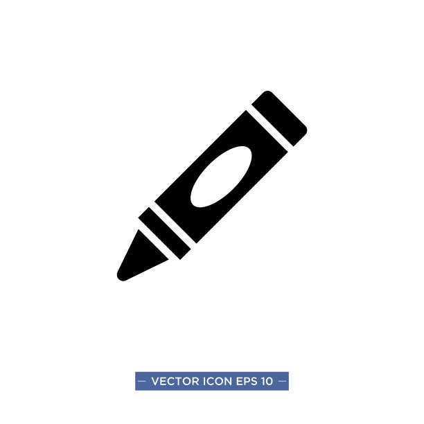 蜡笔图标矢量插图图片下载