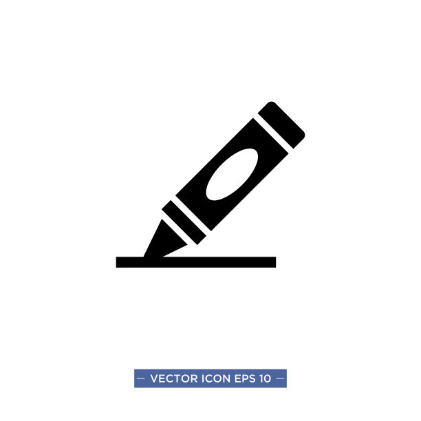 蜡笔图标矢量插图图片下载
