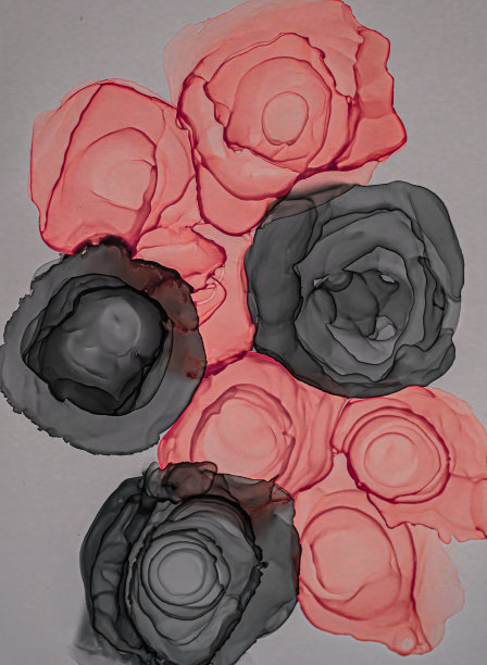 抽象色彩背景，手绘酒精绘画，液体墨水技术图片下载