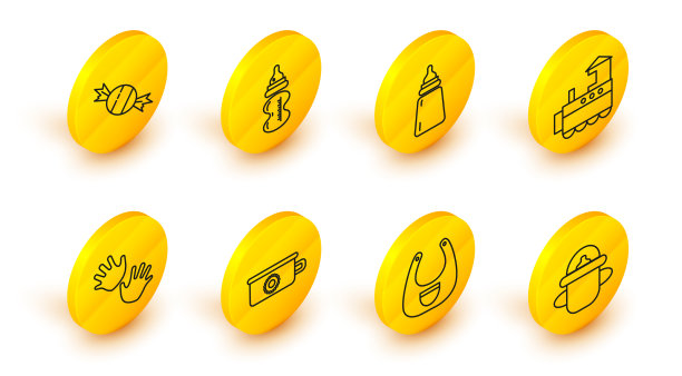 设置线婴儿奶瓶围嘴，便盆手印玩具图片下载