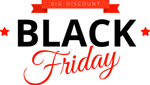 黑色星期五彩带构图图片下载