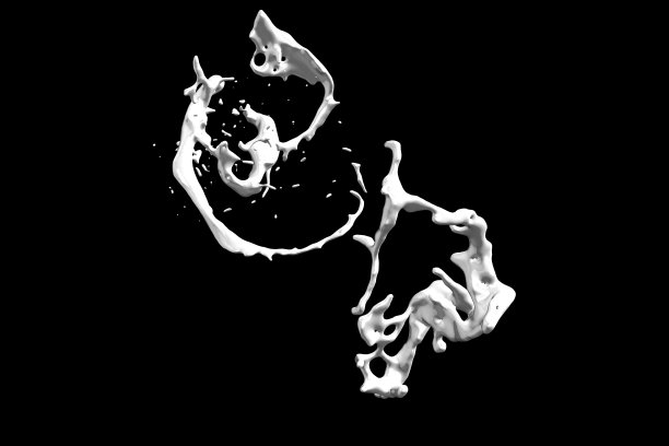 牛奶溅效果。液体饮料浇筑，广告设计元素。三维演示图片下载