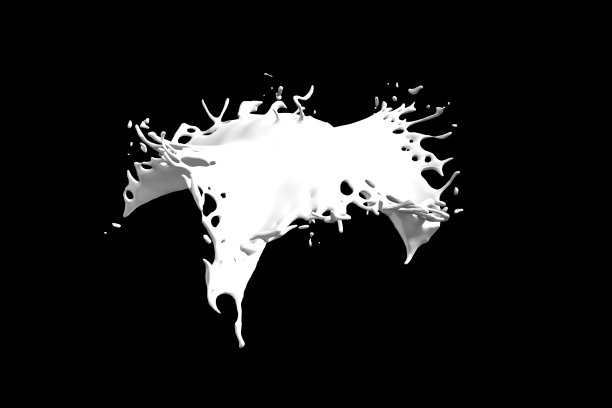 牛奶溅效果。液体饮料浇筑，广告设计元素。三维演示图片下载