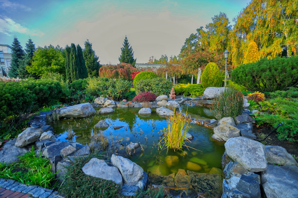 秋季景观设计，包括高山公园的秋季公园图片下载