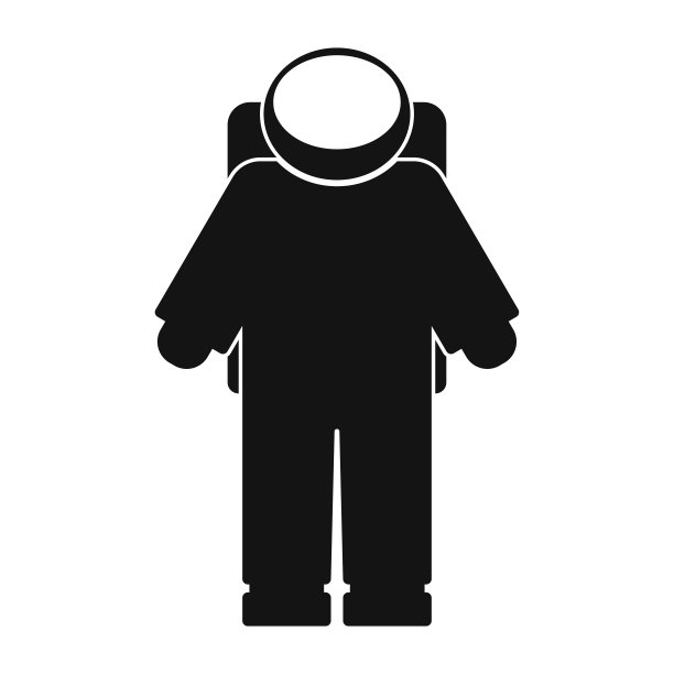 宇航员图标。黑色的轮廓。矢量图。白色背景上的孤立物体。隔离。图片下载